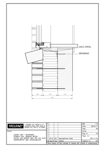 Indbygning i formur tegl, bagmur beton, understøtning med konsolbeslag,